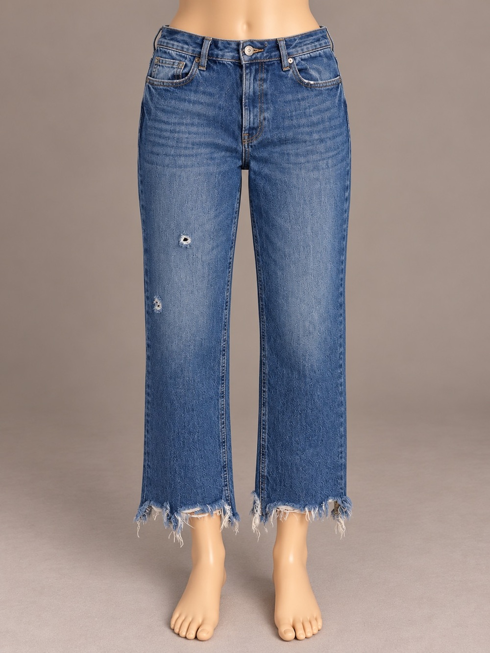 We The Free by Free People Distressed Raw Hem Straight Jeans 26